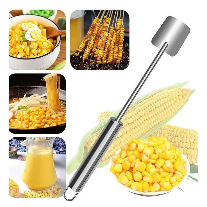 Corn Planer Stainless Steel Corns Thresher Peelers Corn Cob Stripper Cutter with Ergonomic Handle Kitchen Gadgets for Home BBQ
