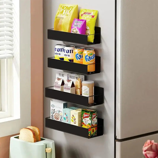 Magnetic Refrigerator Shelf Organizer for Spices and Sundries - Space-Saving Hanging Storage Rack