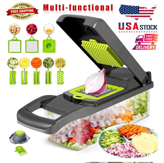 14-In-1 Vegetable Fruit Chopper Cutter Food Onion Veggie Dicer Slicer Kitchen