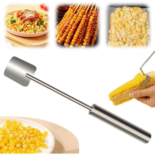 Corn Planer Stainless Steel Corns Thresher Peelers Corn Cob Stripper Cutter with Ergonomic Handle Kitchen Gadgets for Home BBQ